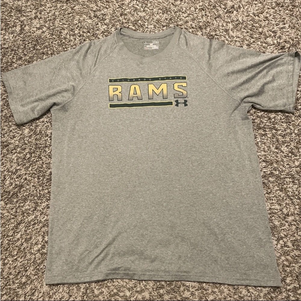 Colorado State Rams Under Armour Men's XL Gray Short Sleeve T-Shirt HeatGear
